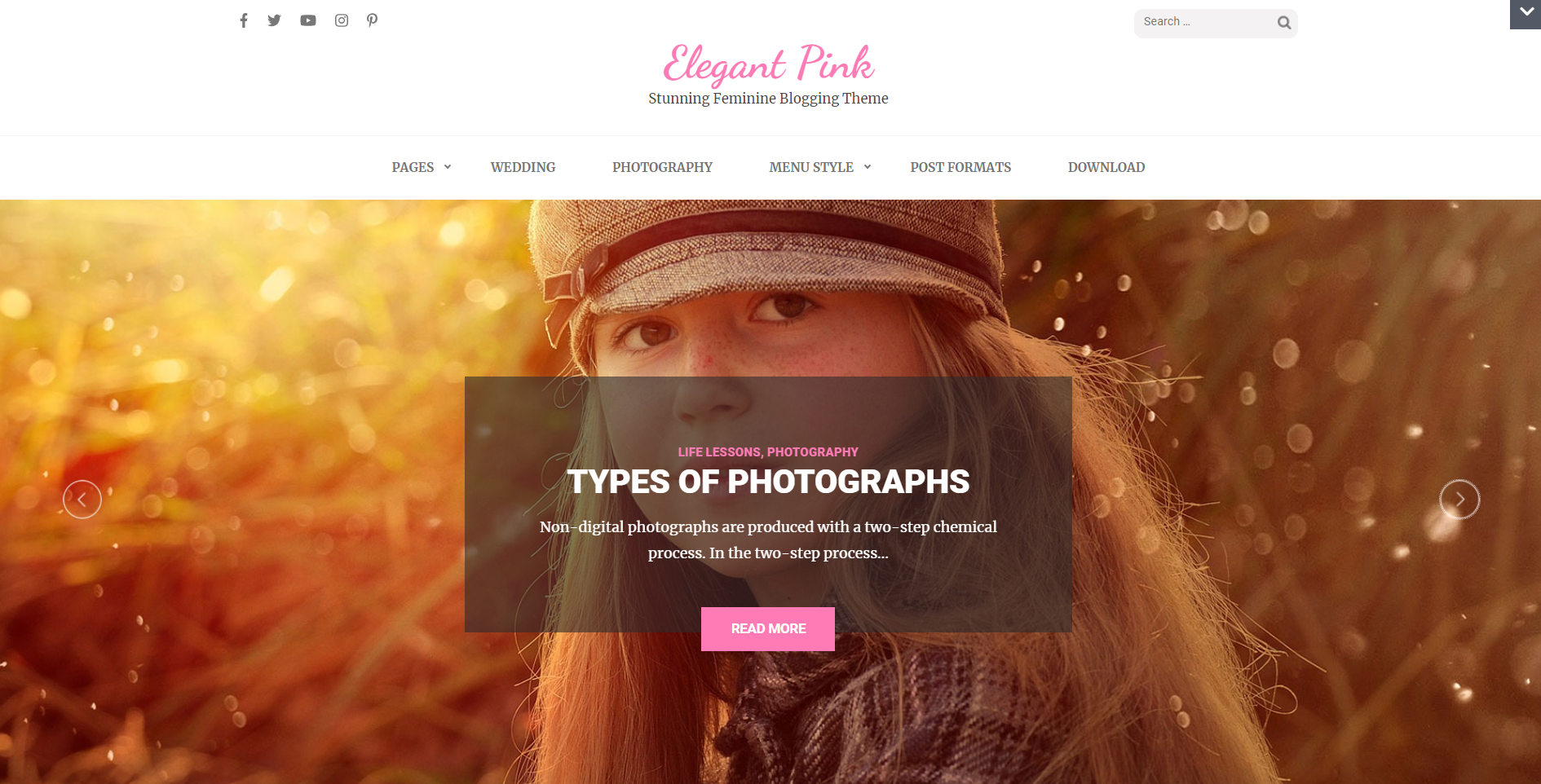 Elegant Pink - ธีม WordPress แฟชั่น