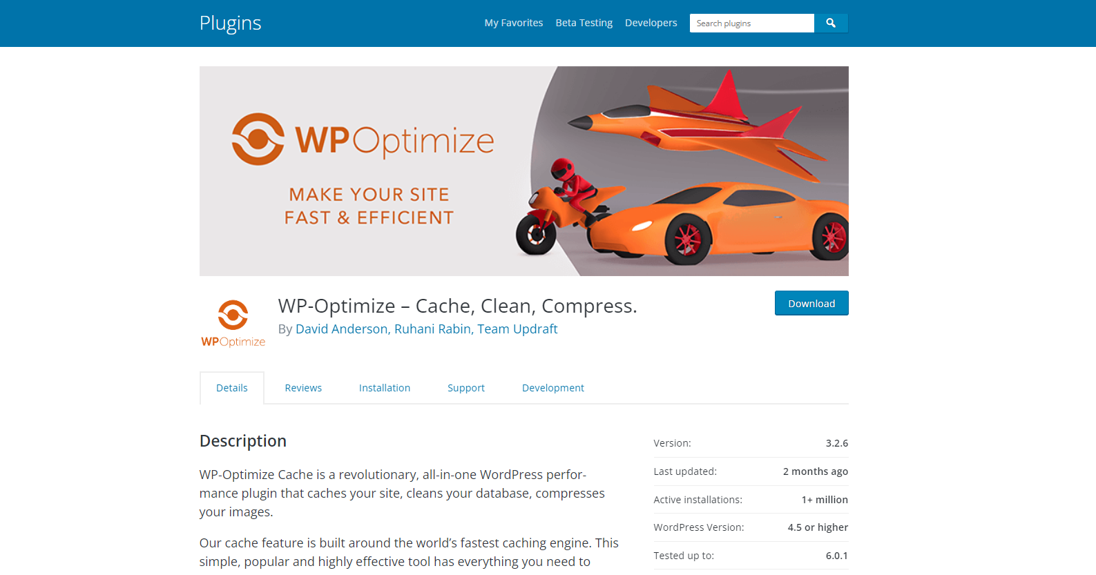 WP Optimize - WordPress キャッシュプラグイン