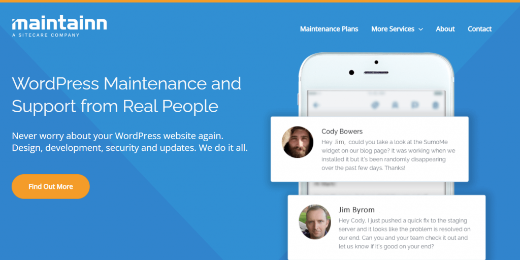 5 แพ็คเกจการบำรุงรักษา Wordpress ที่ดีที่สุดสำหรับเว็บไซต์ของคุณ 7 Maintainn WordPress maintenance service provider