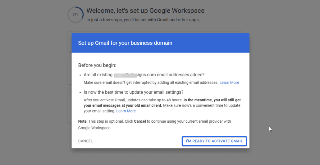 为企业域设置 Gmail