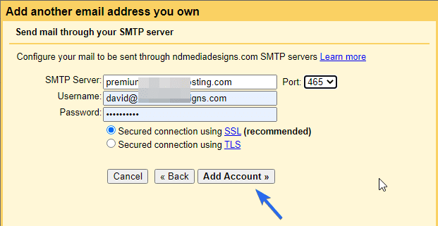 为 gmail 域名配置 SMTP 服务器