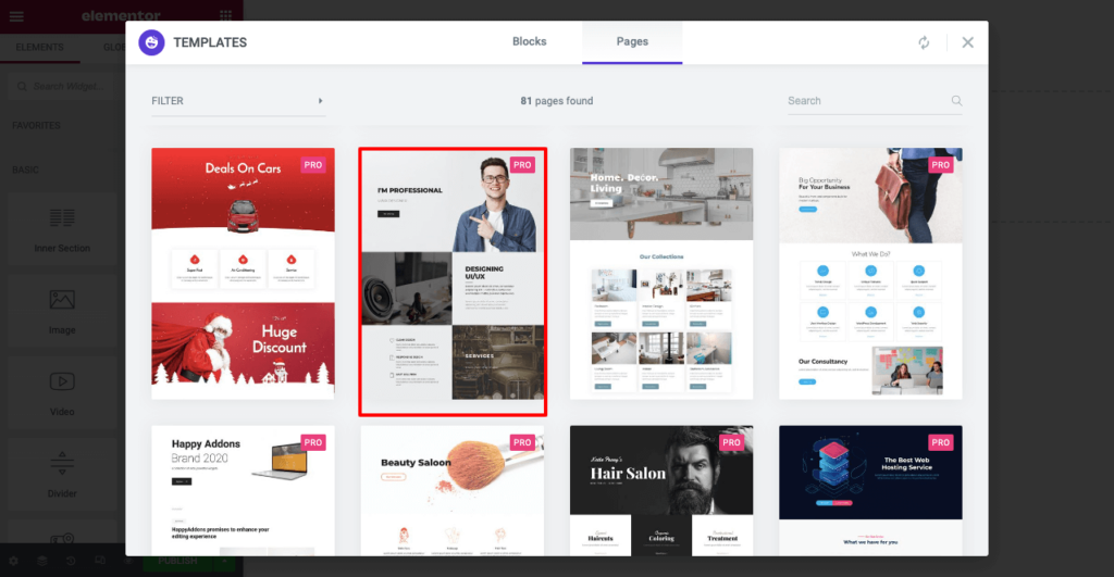 Cómo crear un sitio web de una página con Elementor en WordPress 5 HappyAddons Libray of Ready Mage Pages