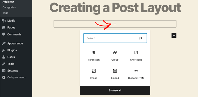 Adicionar blocos ao grupo Add Blocks to the Group