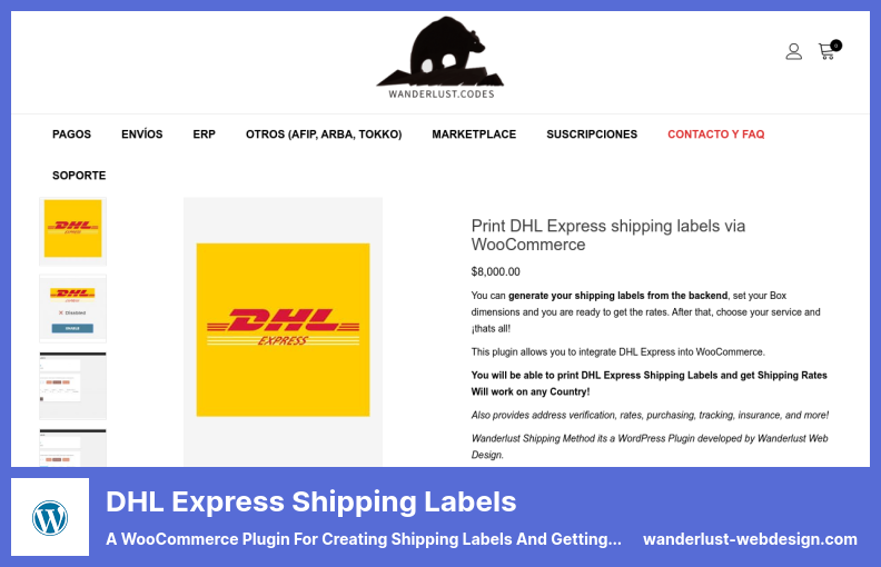 DHL Express Shipping Labels Plugin - 配送ラベルを作成して配送料を取得するための WooCommerce プラグイン