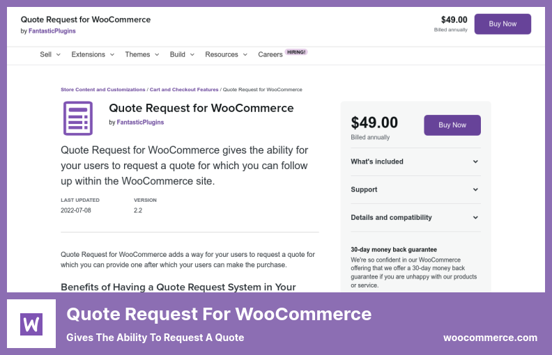 طلب اقتباس لبرنامج WooCommerce الإضافي - يمنحك القدرة على طلب عرض أسعار