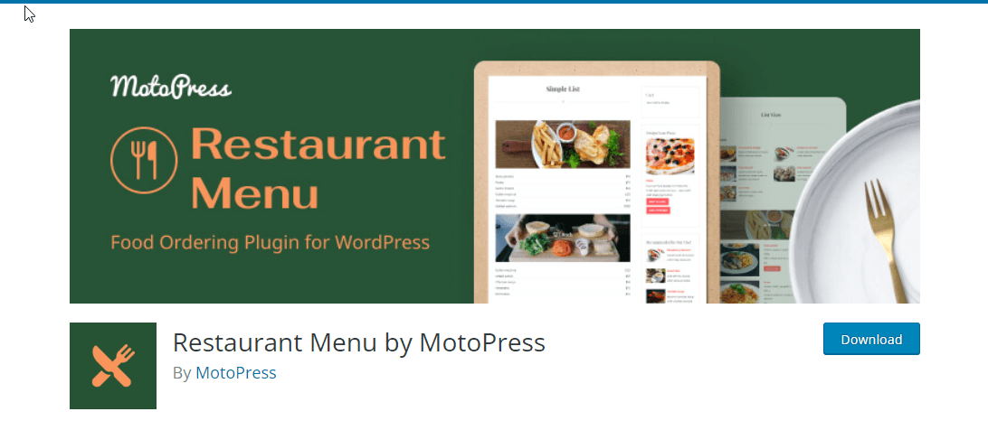 Menu de restaurante por MotoPress