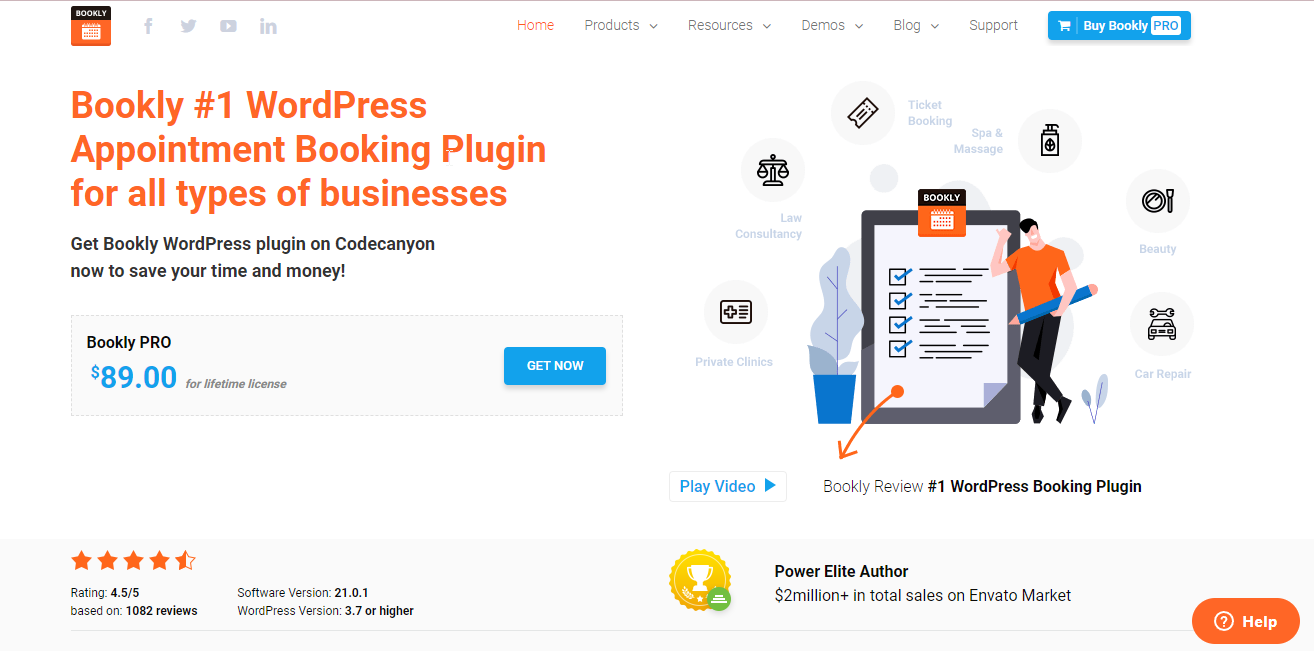 bookley melhor plugin de restaurante para wordpress