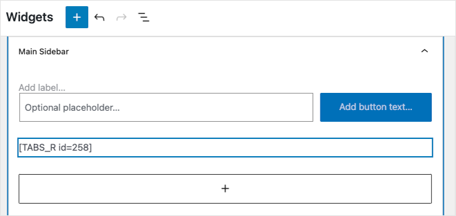 Lipiți codul scurt pentru file în bara laterală WordPress