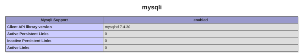 ค้นหาเวอร์ชัน mysqli ที่ใช้
