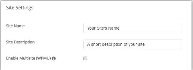 Impostazione del nome del tuo sito