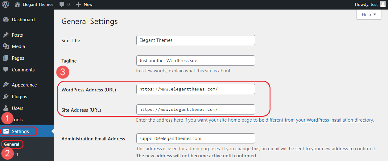 WordPress 设置 - 常规 - 网站 URL - www 与非 www