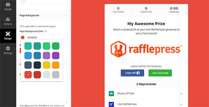 Design omaggio di RafflePress