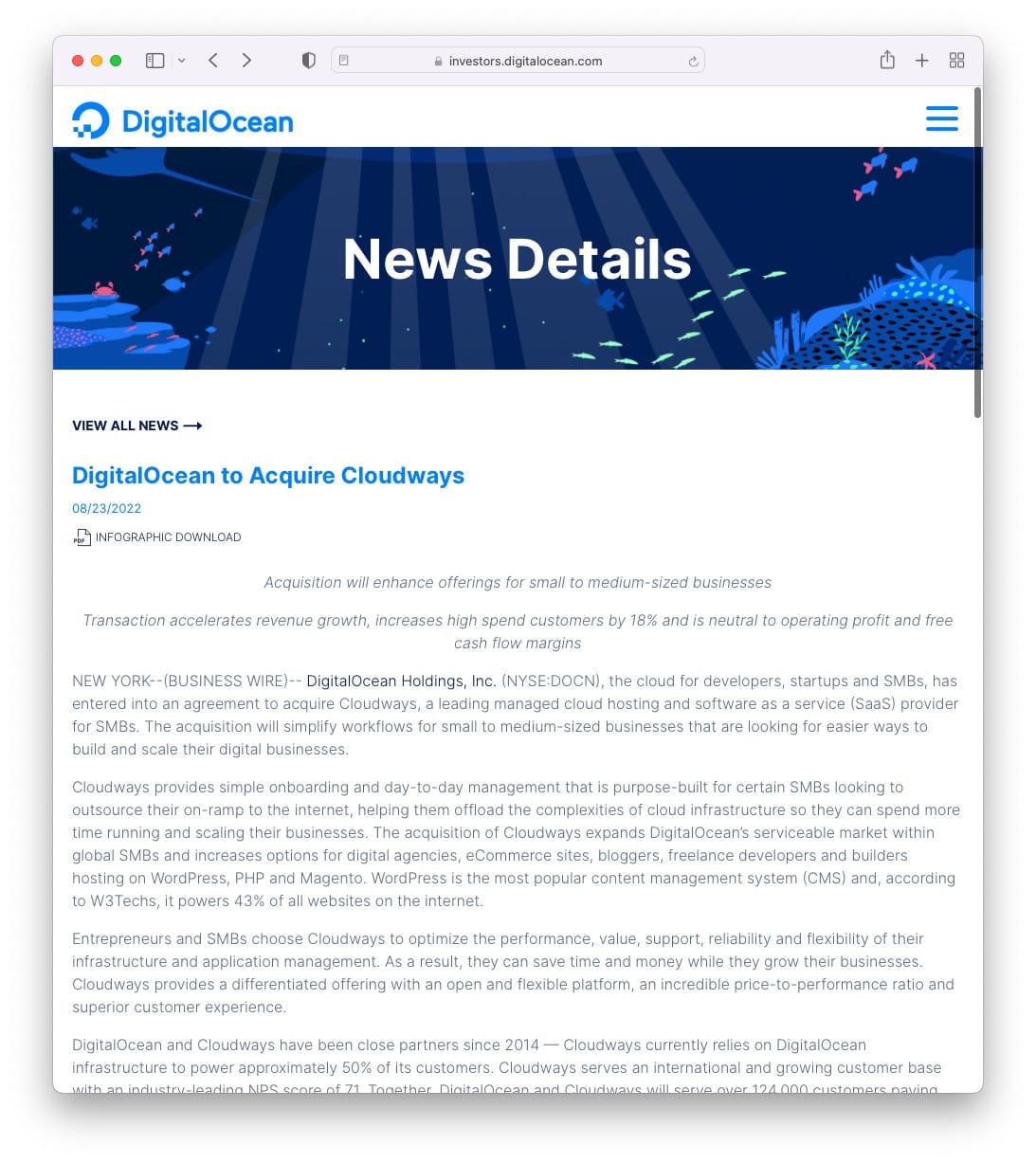 Acquisizione di Cloudways