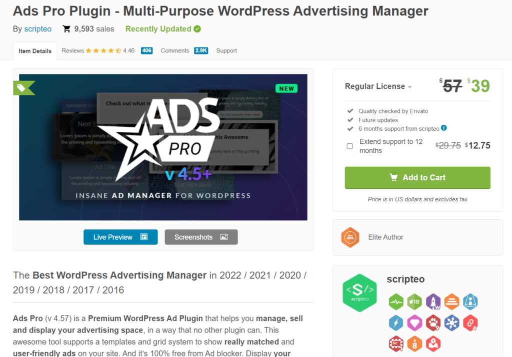 WordPress의 광고 관리를 위한 Ads Pro 플러그인