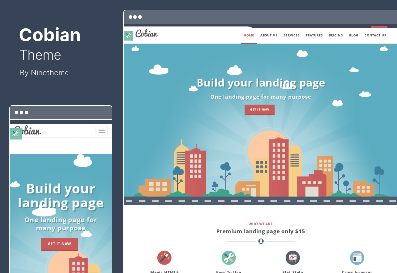 코비안 테마 - 평면 디자인 WordPress 테마