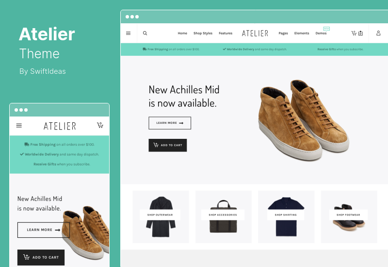 Atelier 테마 - 크리에이티브 다목적 전자 상거래 WordPress 테마
