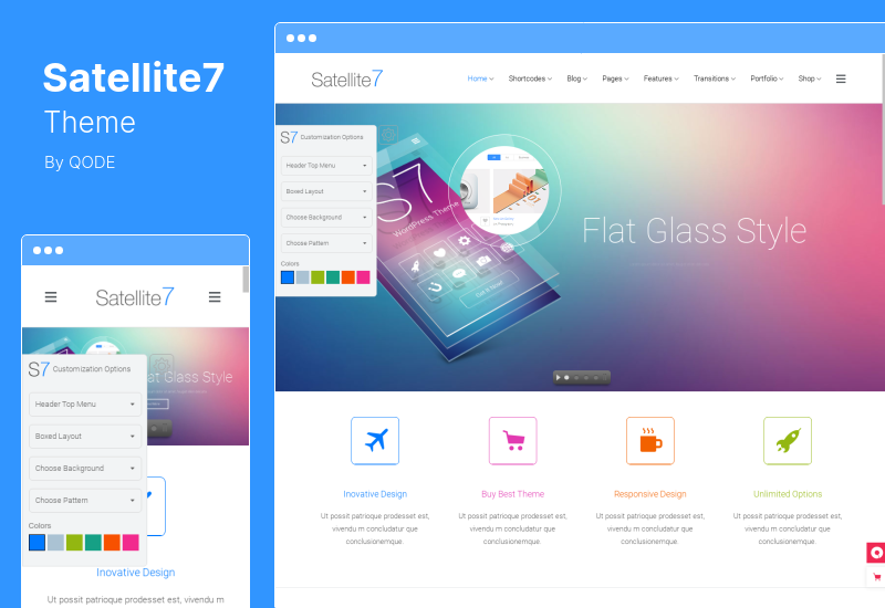 Satellite7 테마 - Retina 다목적 WordPress 테마