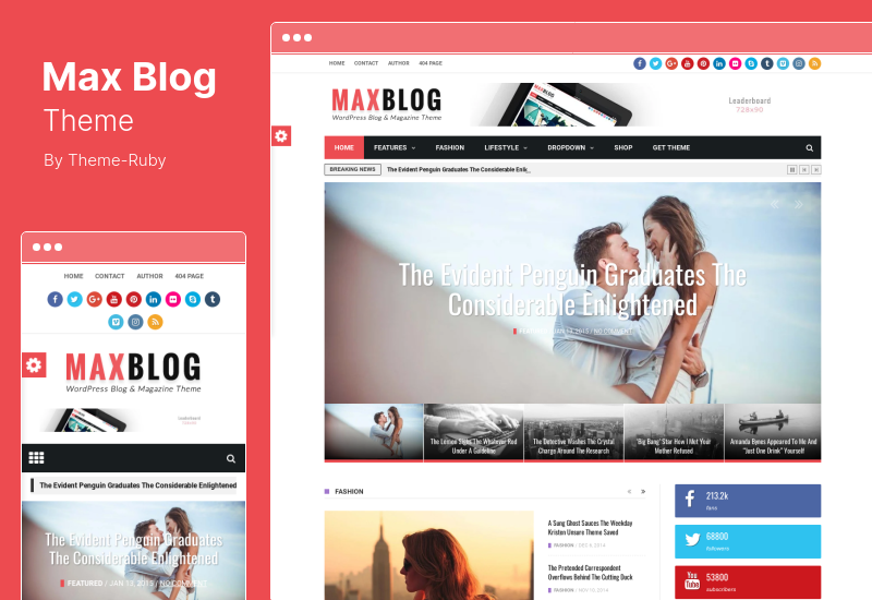 MaxBlog 테마 - 플랫 뉴스 매거진 블로그 WordPress 테마