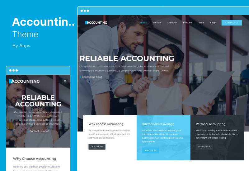 Buchhaltungsthema - WordPress-Theme für Unternehmen, Beratung und Finanzen