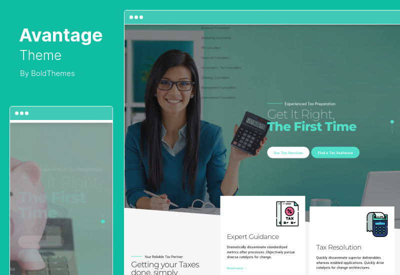 Avantage-Thema - WordPress-Thema für Unternehmensberatung