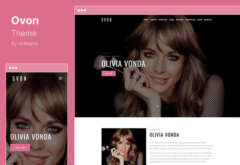Ovon 테마 - 메이크업 아티스트 WordPress 테마