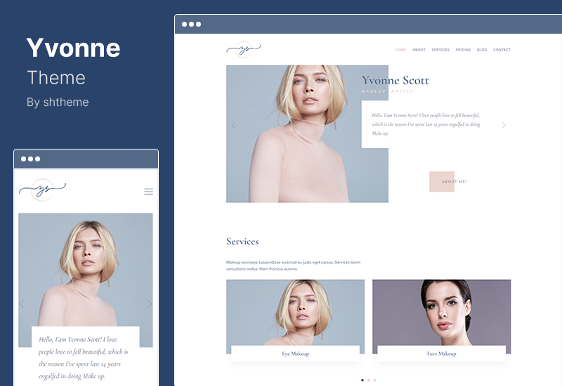 Yvonne 테마 - 메이크업 아티스트 WordPress 테마