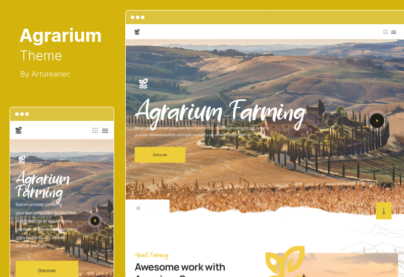 Agrarium Theme — тема WordPress для сельского хозяйства и органической фермы