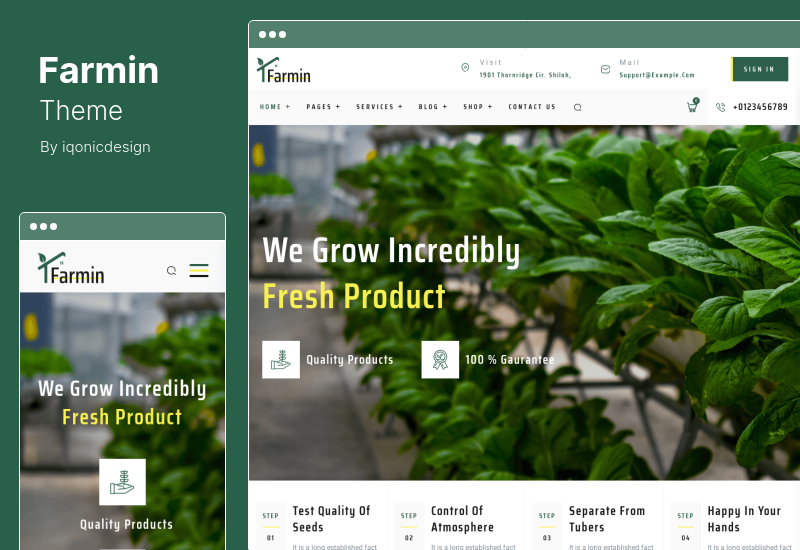 Тема Farmin - Тема WooCommerce для сельского хозяйства и органического земледелия