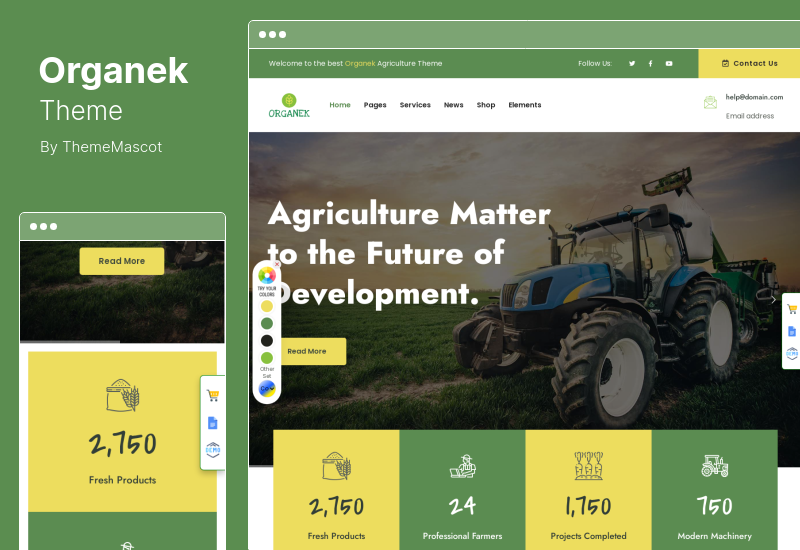 Organek Theme — тема WordPress для сельского хозяйства и органических продуктов питания