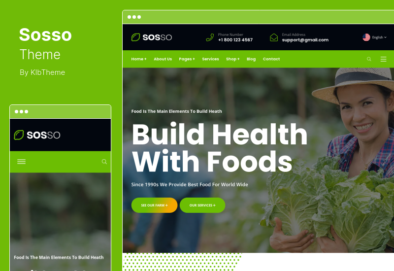 Sosso Theme - Тема WordPress для сельского хозяйства