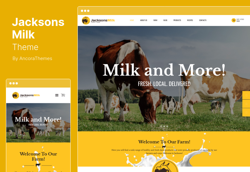 JacksonsMilk Theme - Тема WordPress для молочной фермы и экологически чистых молочных продуктов