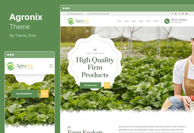 Agronix Theme - тема WordPress для органического сельского хозяйства