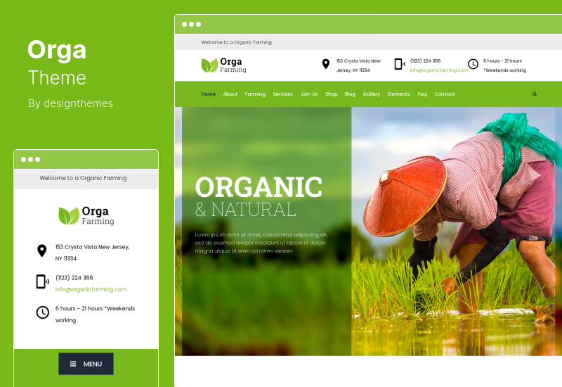 Orga Theme — тема WordPress для органической фермы и сельского хозяйства