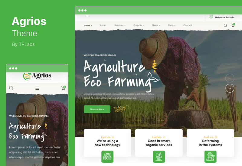 Agrios Theme - Тема WordPress для сельского хозяйства