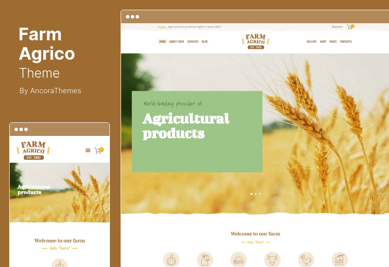 Farm Agrico Theme — тема WordPress для сельскохозяйственного бизнеса и органических продуктов питания