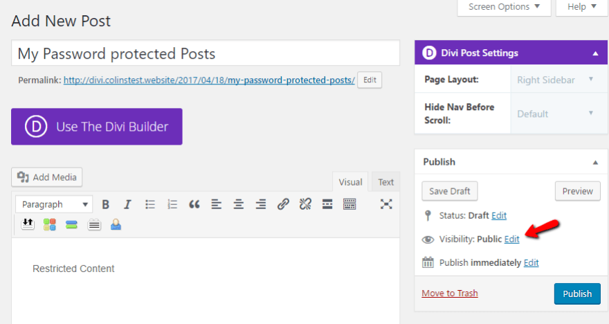 area yang dilindungi kata sandi di wordpress