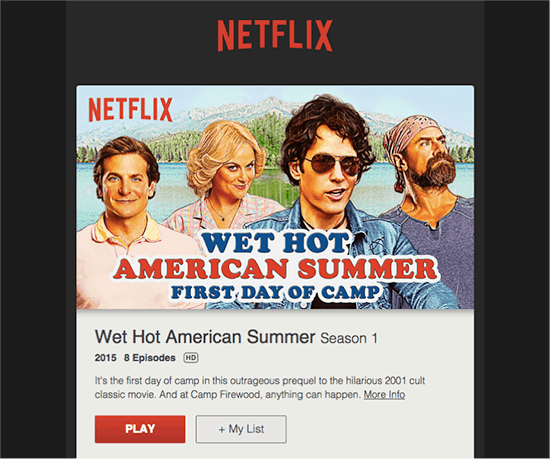 Urutan email Netflix