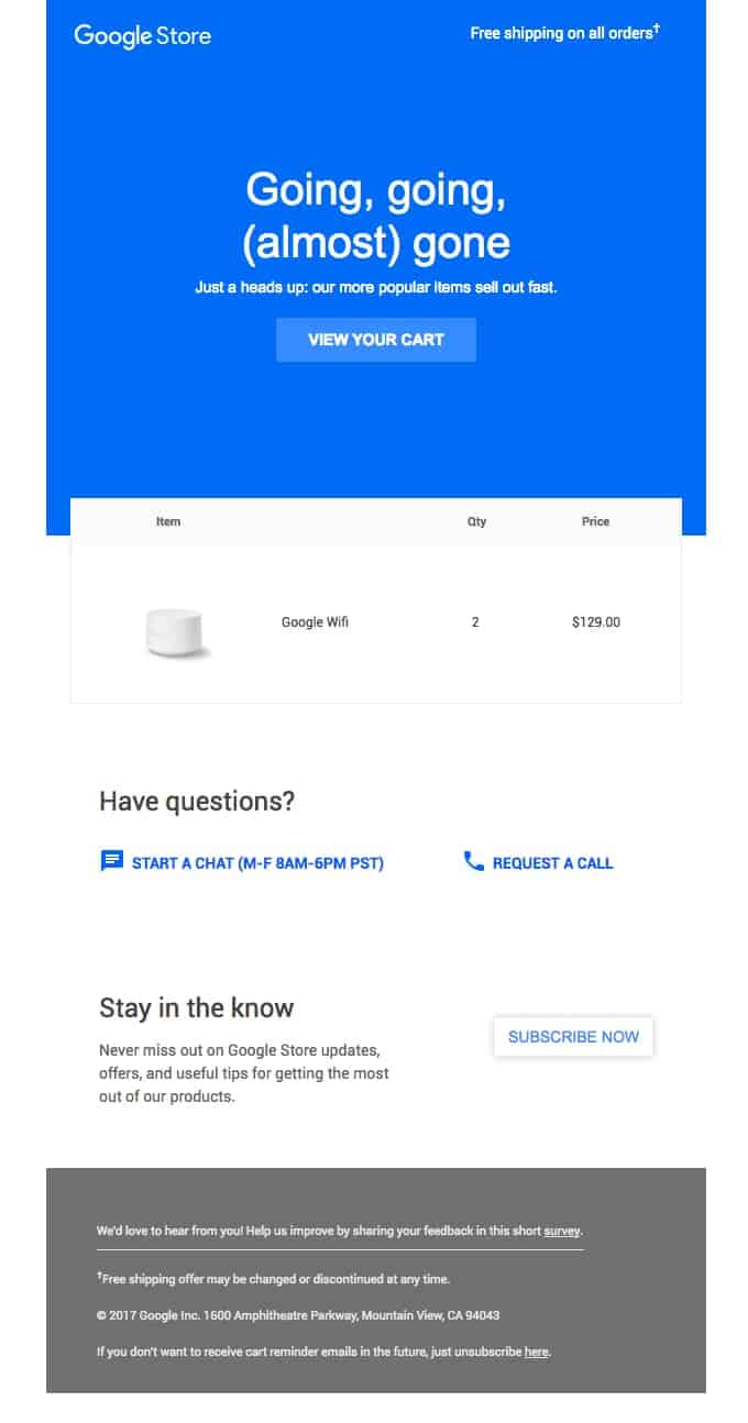Urutan email Google