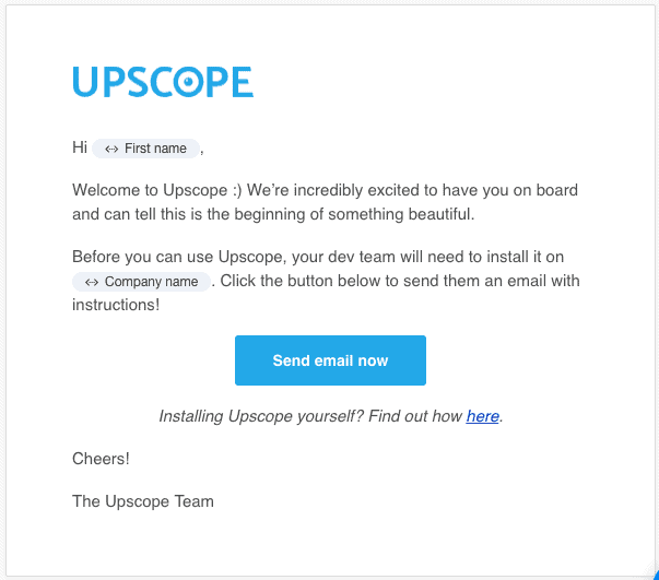 Urutan email UpScope