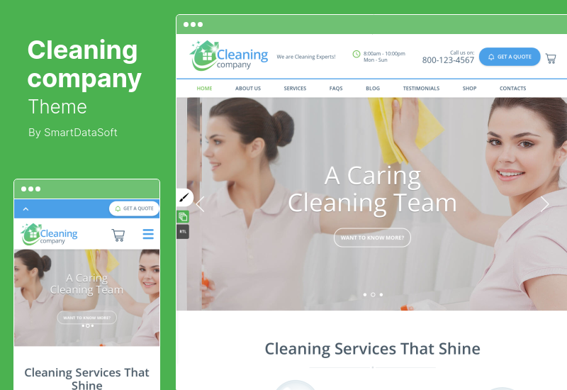 청소 회사 테마 - 청소 서비스 WordPress 테마
