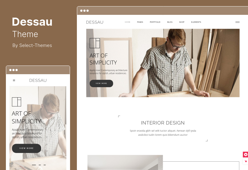 Tema Dessau - Tema WordPress contemporaneo per architetti e interior designer