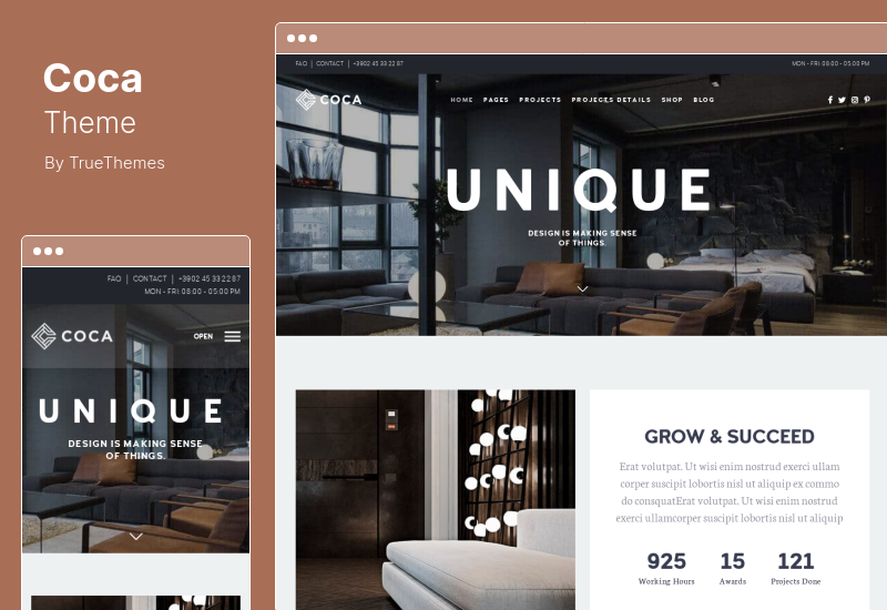 Tema Coca - Tema WordPress per l'architettura