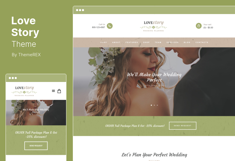 Thème d'histoire d'amour - Un beau thème WordPress pour planificateur de mariage et d'événements