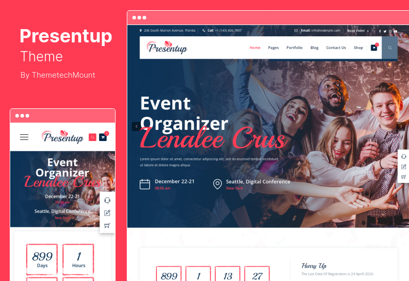 Thème Presentup - Thème WordPress pour planificateur d'événements et gestion de célébrations