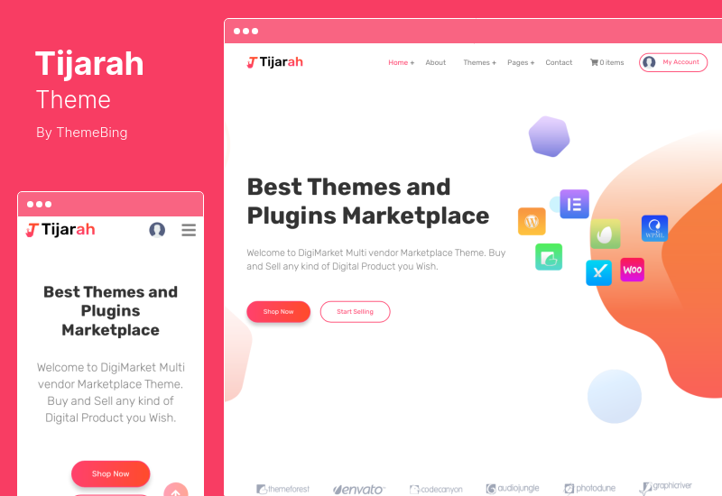 Тема Tijarah - Тема WooCommerce для цифрового рынка