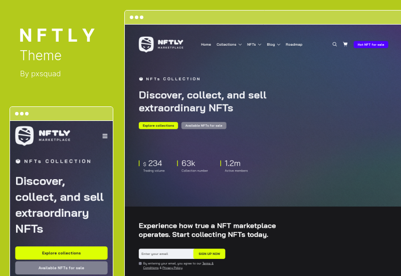 Тема NFTLY - Тема WordPress для торговой площадки NFT