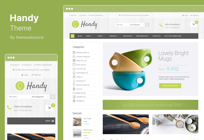 Handy Theme - Тема WordPress для рынка предметов ручной работы