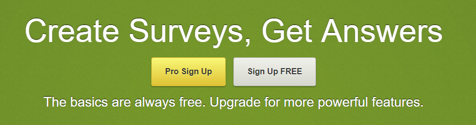SurveyMonkey ana sayfası.