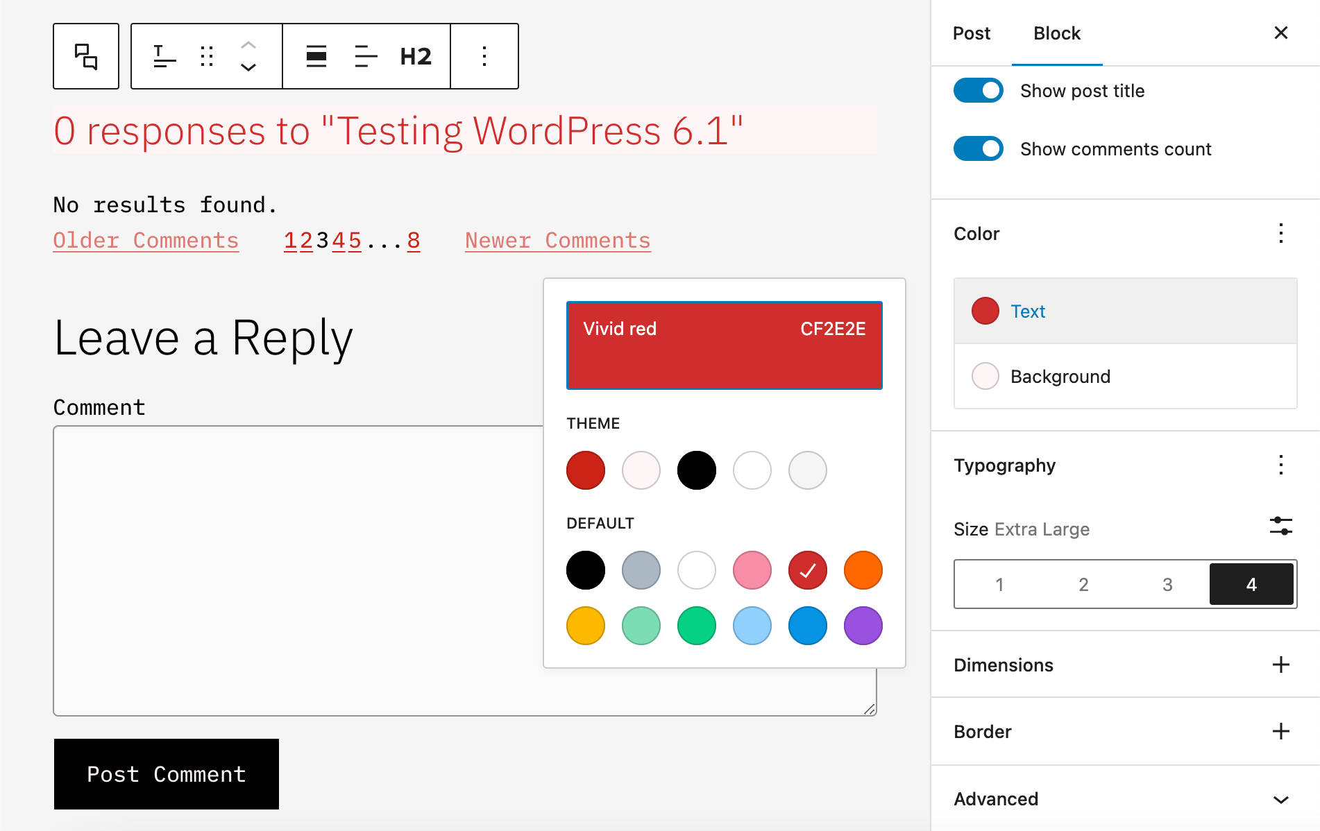 WordPress 6.1 中改進的評論塊