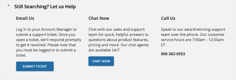 network-solutions-support-options - IsItWP - Detector de tema WordPress gratuito Customer support
